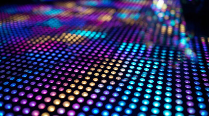 Fototapeta premium Colorful led pixel panel creating abstract digital background
