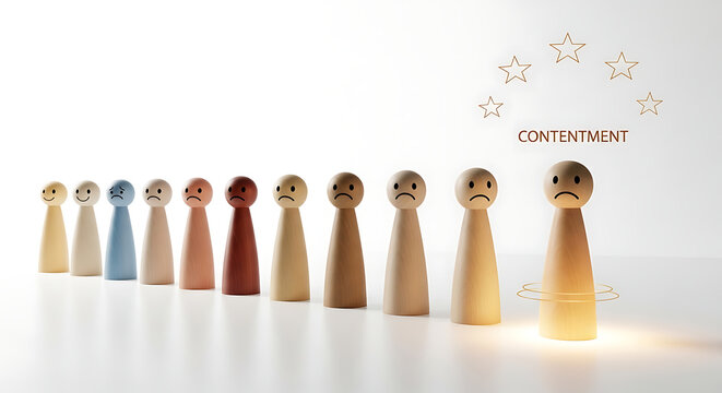 Visualizing the diverse spectrum of human emotions leading to ultimate contentment and inner peace