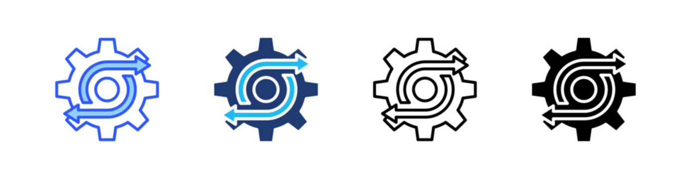 Change Management Multi Style Icon Set Vector 