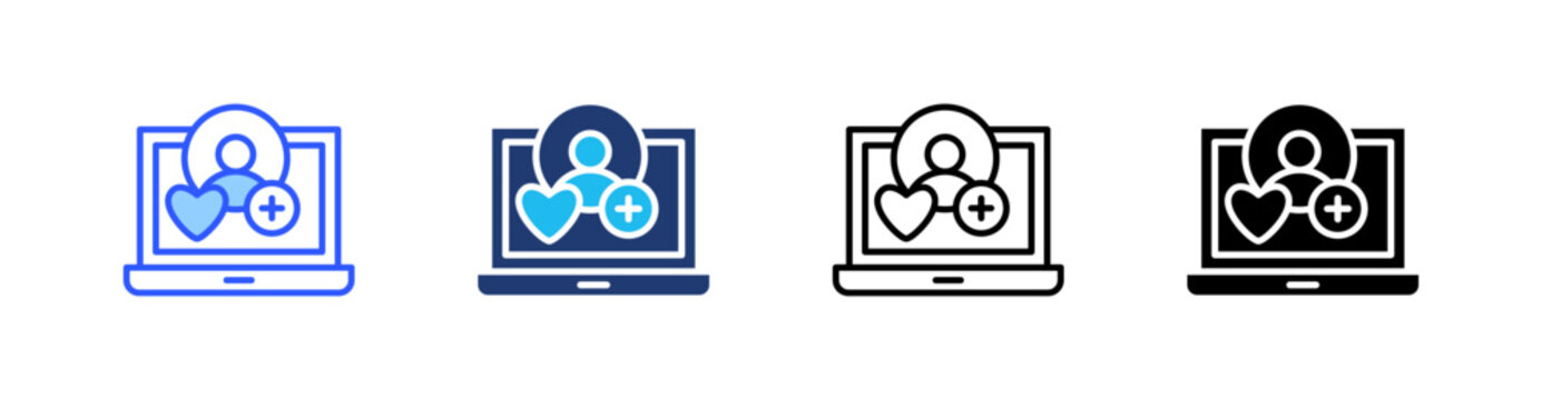 Add Friend Multi Style Icon Set Vector 