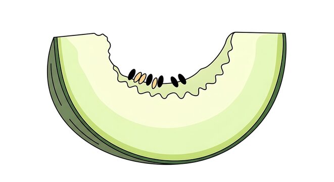 Fresh green melon slice.