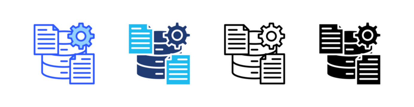 Data Collection Multi Style Icon Set Vector 