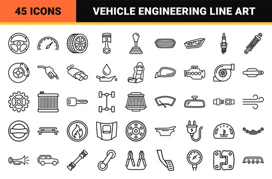 Aerodynamic Automotive Silhouette and Performance Engineering Monoline Outline Graphics for High-End Vehicle Design and Car Tuning Industry