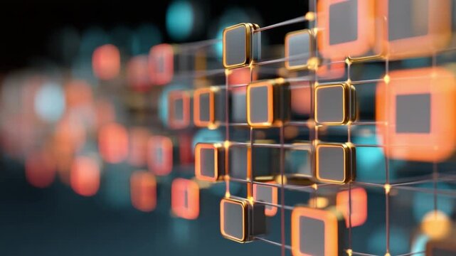 Abstract Digital Patterns with Colorful Geometric Shapes and Lights