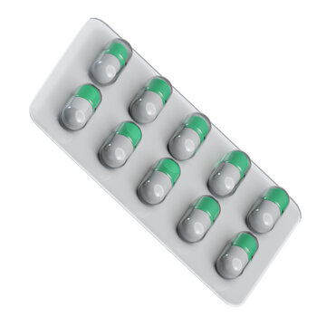 3D Blister Pack Tablets Pharmaceutical Illustration