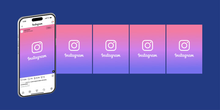  Instagram carousel mockup post template.