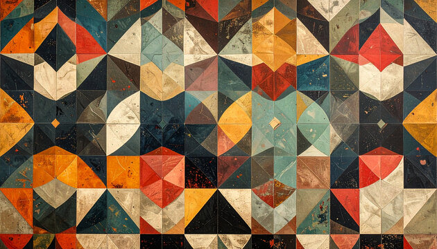 Abstract geometric pattern in varied colors for background and design elements