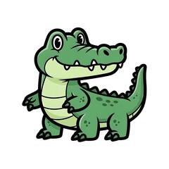 Fototapeta premium Smiling Cartoon Crocodile Character.