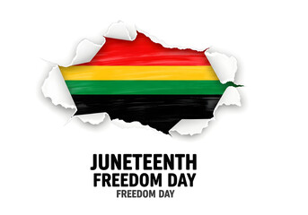 Juneteenth Freedom Day celebration with African American flag