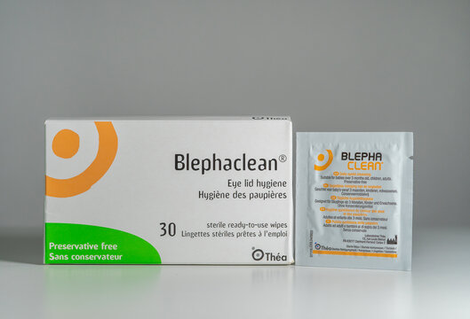 Blephaclean Eye lid hygiene sterile ready to use wipes, preservatives free for daily eyelid and eyelash hygiene, remove impurities, makeup, and allergens: Toronto, Ontario, Canada - December 2, 2025