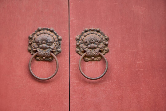 A traditional Chinese red gate