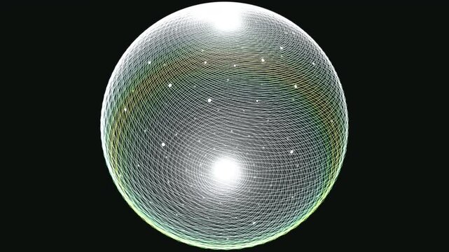 Seamless 4K loop of millions of luminous particles tracing loxodromic spirals across a Riemann sphere, morphing from pole-to-pole arcs into a blazing equatorial vortex. Perfect for tech, AI, and data 