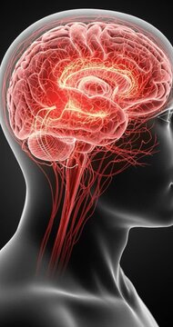 Human brain anatomy illustration neurology medical concept