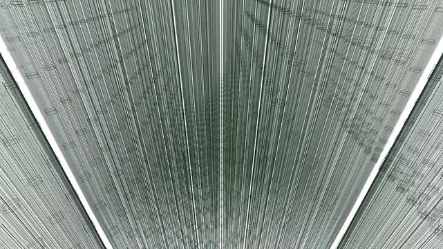 Macro-scale monolithic core pillars with emerald data rings scanning in a synchronized wave across a stark white grid. Represents primary data center routing. Ideal for enterprise IT brand films.