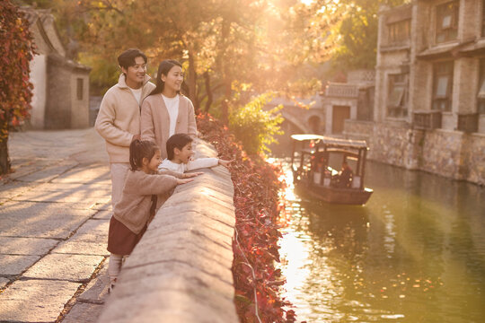 Happy young family making the most of their adventure