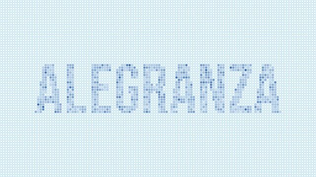 Alegranza dotted map animation. Digital style shape of the island. Alegranza shape and title blue dots appear with flickering effect. Spain. Creative Intro, outro, title, logo video.
