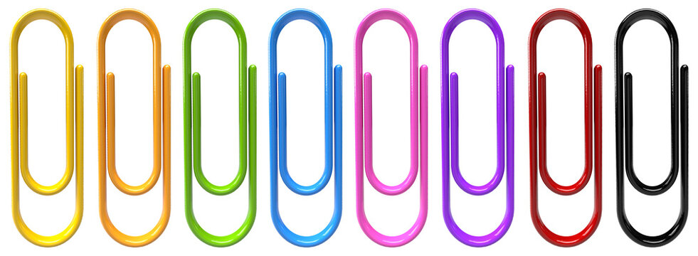 3d colored paper clips