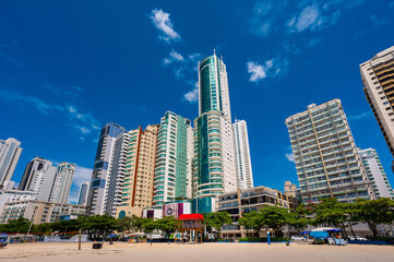 Obraz premium Tallest Skyscrapers in Brazil Located in Front of the Beach of Balneario Camboriu City