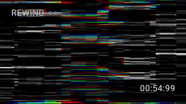 Premium Vintage VHS defects noise overlay. 4K analog VCR rewind signal with CRT artifacts. Cinematic static distortion for retro motion graphics