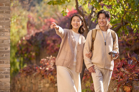 Young couple relishing their travels together