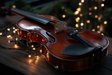 Obraz premium Violin with Light Strings Stock Images