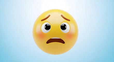 Fototapeta premium A digital face icon showing anxiety and concern