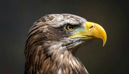 Obraz premium A close-up portrait of a bird with a sharp yellow beak