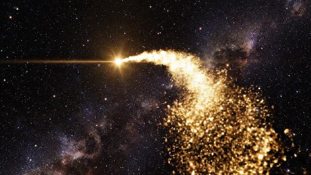 Bright star explosion in space galaxy.