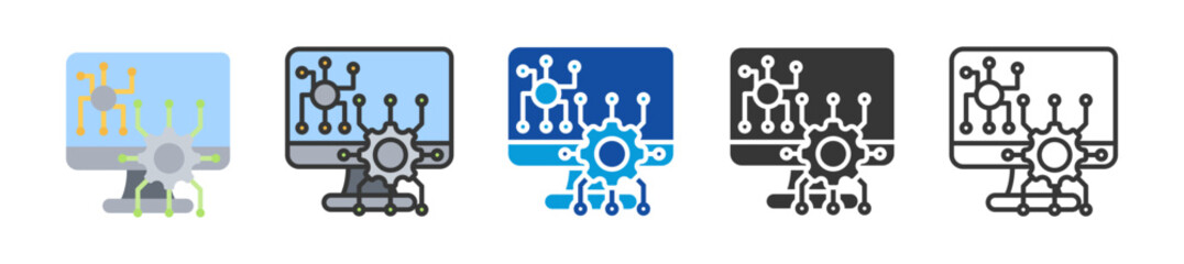 Obraz premium office automation icon set multi style various collection