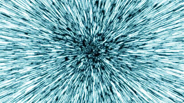 Cyan warp speed hyperspace motion background