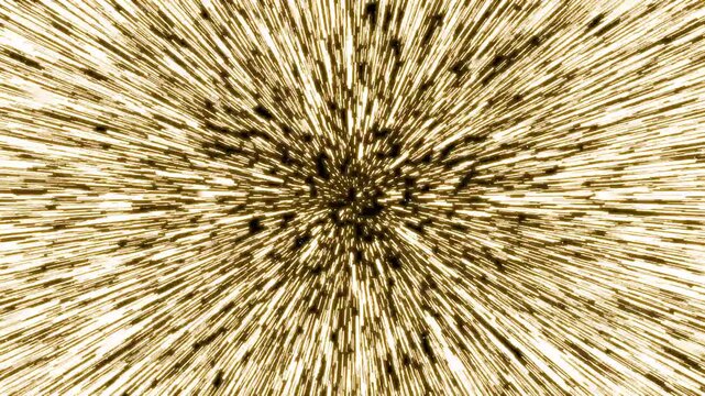 Gold warp speed hyperspace motion background