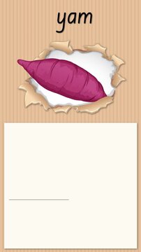 Educational Alphabet Animation for Letter Y with Yam Illustration