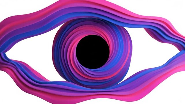 Vibrant abstract eye with swirling colors.