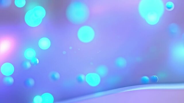 Molecular cell blue color. Moving cell are merging. Close-up photo or view through microscope. Abstract background for about medical and scientific. Animation 3D Render.