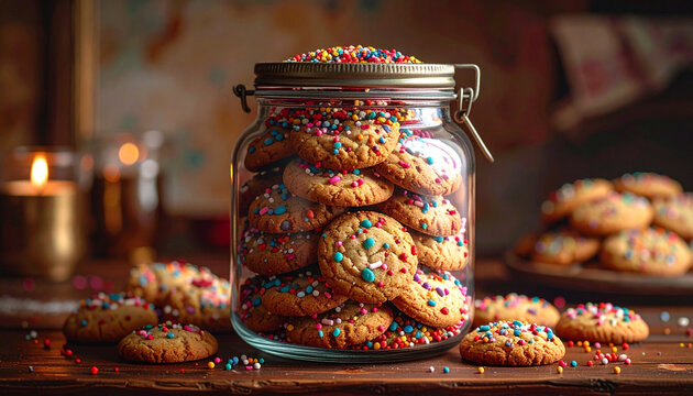 homemade cookies in a glass jar