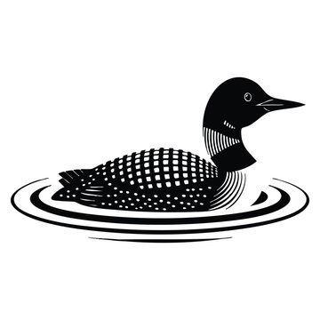 Nature inspired elegant loon bird on water illustration perfect for wildlife posters lake decor bird themed artwork and peaceful scenic designs