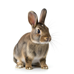 Obraz premium A cute brown rabbit sitting on a white background 2.