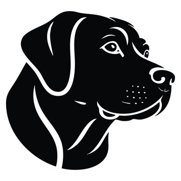 Profile view of elegant black labrador retriever head silhouette vector art for dog lovers and dedicated pet enthusiasts