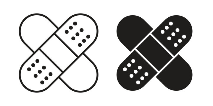 Band aid icon symbol, logo illustration. Vector graphics web design.