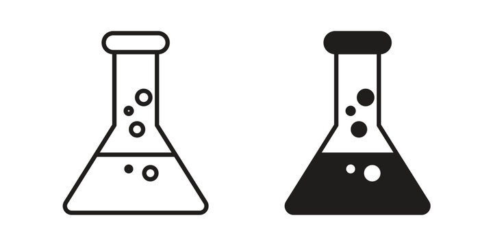 Beaker icon symbol, logo illustration. Vector graphics web design.