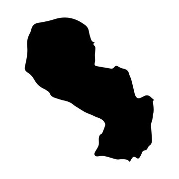 Paraguay - solid black outline border map