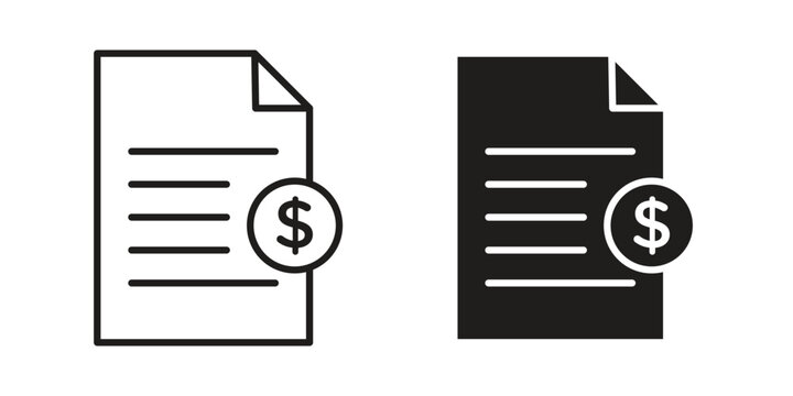 Bill paid icon symbol, logo illustration. Vector graphics web design.