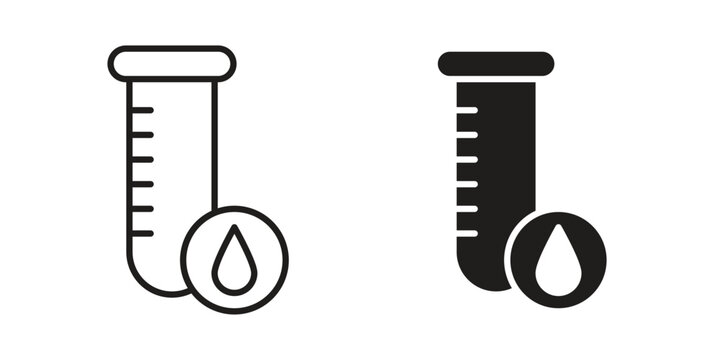 Blood test icon symbol, logo illustration. Vector graphics web design.