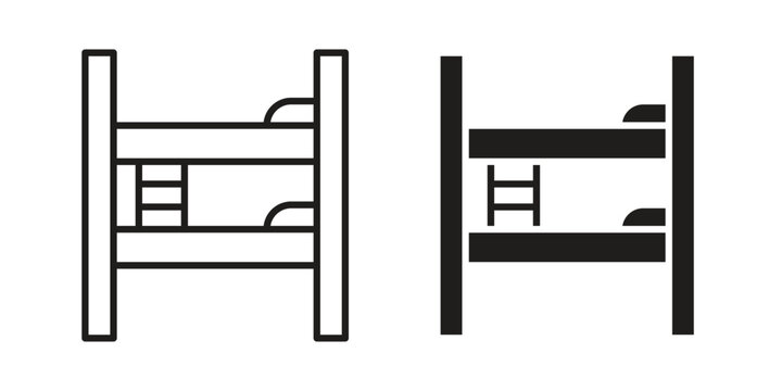 Bunk bed icon symbol, logo illustration. Vector graphics web design.