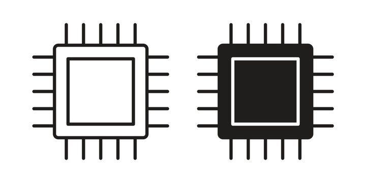 Chip icon symbol, logo illustration. Vector graphics web design.
