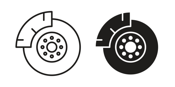 Disk brake icon symbol, logo illustration. Vector graphics web design.