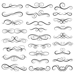 Obraz premium Collection of decorative swirl design elements.