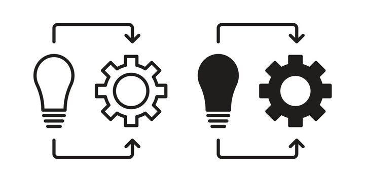 Implementation icon symbol, logo illustration. Vector graphics web design.