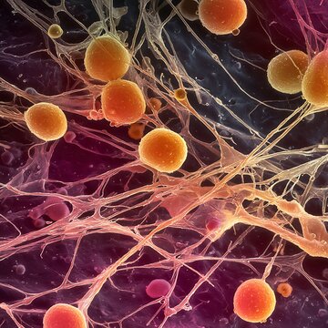fungal infection on dog skin, dermatophyte hyphae and spores on canine epidermis