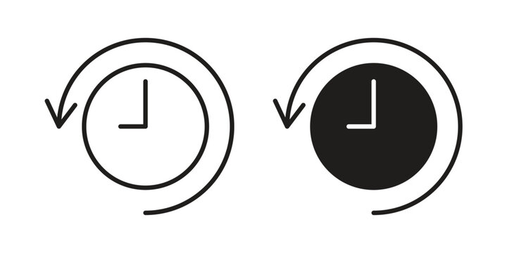 Rewind time icon symbol, logo illustration. Vector graphics web design.